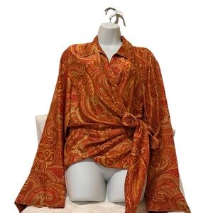 Talbots Paisley Wrap Blouse